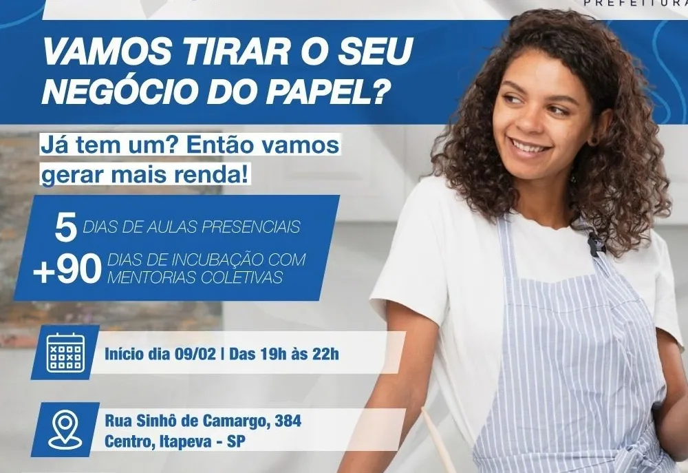 Sebrae com o apoio da Prefeitura está com as inscrições abertas para o Projeto Incubação de Negócios