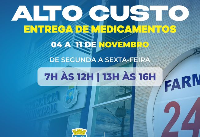 Confira os horários para a retirada de medicamentos do Alto Custo