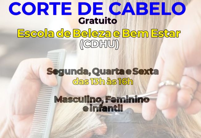 População pode fazer corte de cabelo gratuito na Escola de Beleza do CDHU