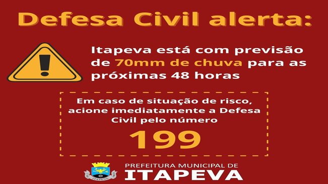 Itapeva está com previsão de 70mm de chuva para as próximas 48 horas