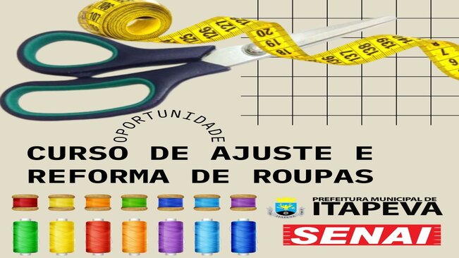 Curso para Ajuste e Reforma de Roupas continua com inscrições abertas