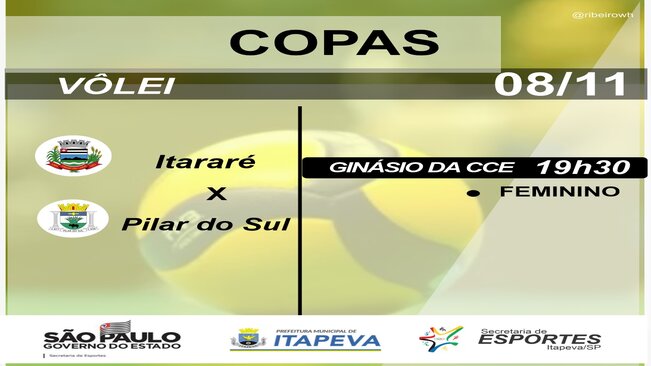 Hoje tem a final da Copa Sub-16 de Vôlei Feminino