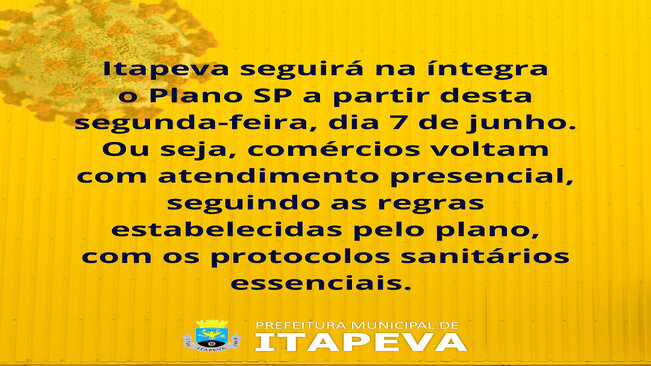 Comércios poderão voltar com atendimento presencial a partir de segunda-feira, dia 7 de junho