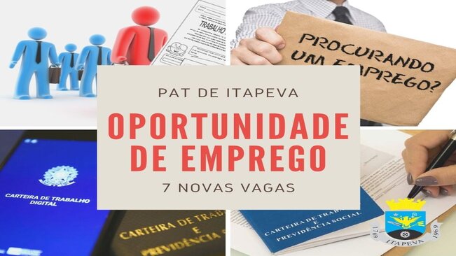 PAT de Itapeva divulga mais 7 novas vagas de emprego