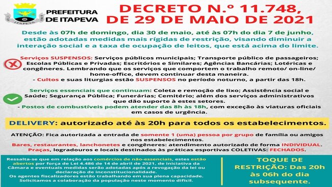 O que segue e o está suspenso com o Decreto nº 11.748 do dia 29 de maio