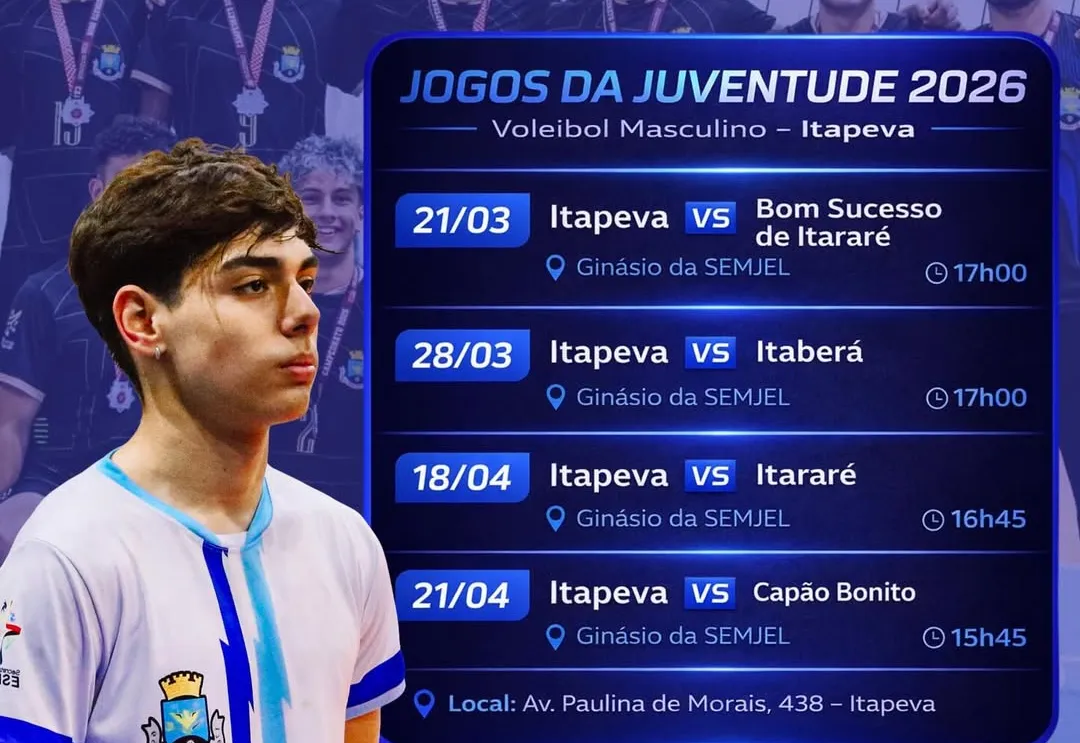 População de Itapeva é convidada a torcer nos Jogos da Juventude 2026