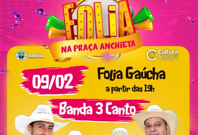 Nesta sexta (09) as festividades carnavalescas têm início na Praça Anchieta