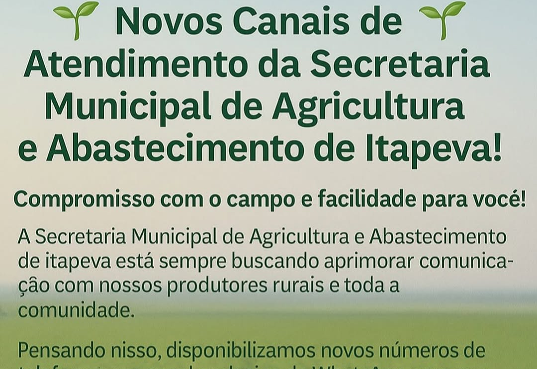 Novos canais de atendimento da Secretaria de Agricultura e Abastecimento são divulgados