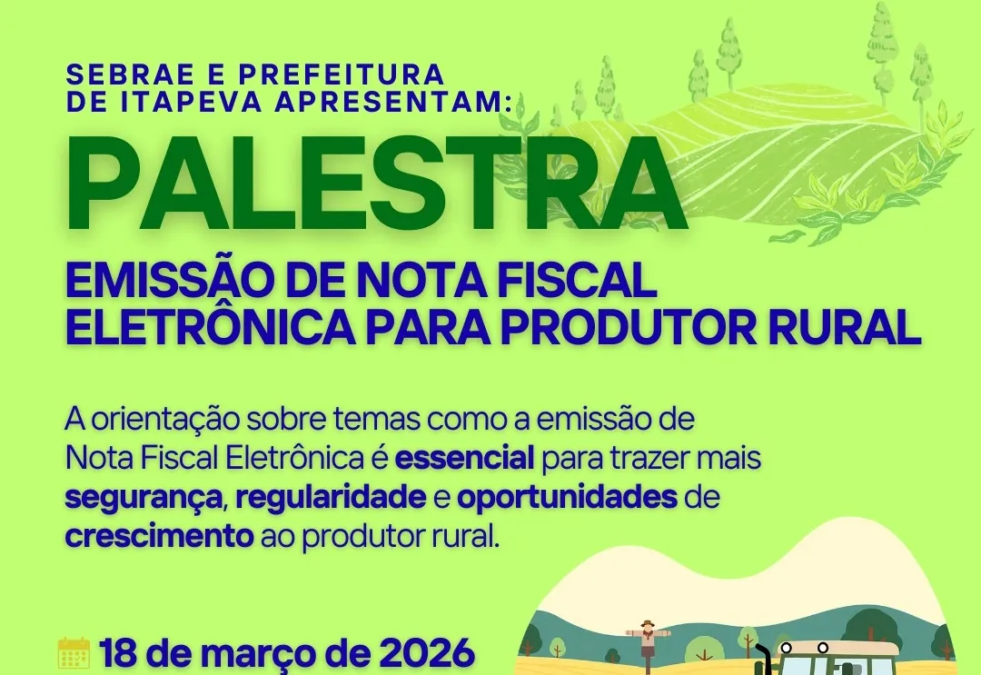 Palestra orientará produtores rurais sobre emissão de Nota Fiscal Eletrônica