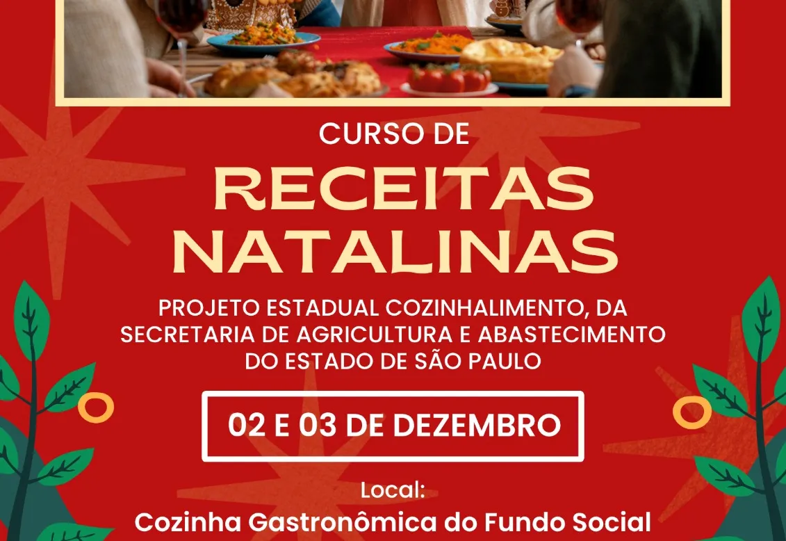 Prefeitura de Itapeva abre inscrições para curso gratuito de receitas natalinas
