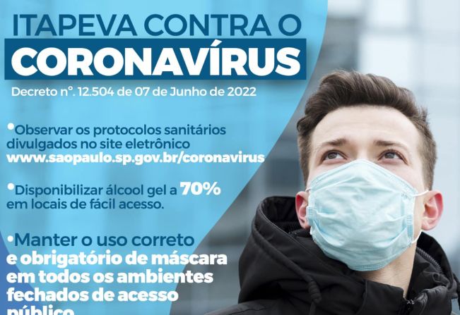 Uso de máscaras é obrigatório em ambientes fechados