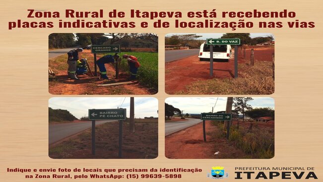 Zona Rural de Itapeva está recebendo placas indicativas e de localização nas vias