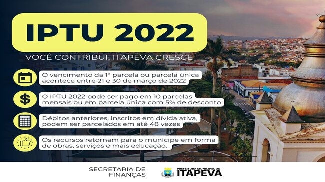 SECRETARIA DE FINANÇAS DISTRIBUI OS CARNÊS DE IPTU ENTRE 31 DE JANEIRO E 10 DE MARÇO