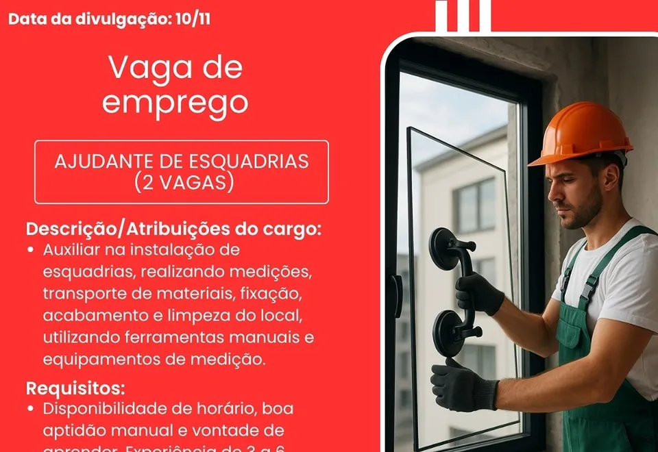 PAT divulga a abertura de novas vagas de emprego em Itapeva