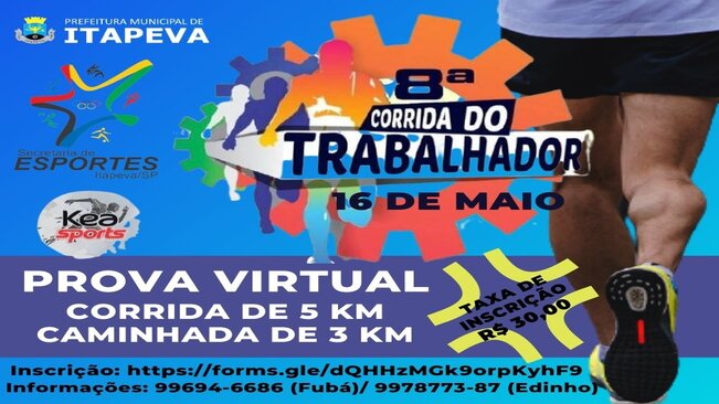 Corrida do Trabalhador acontece no dia 16 de maio e será virtual