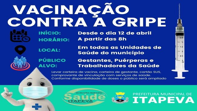 Tem início a vacinação da Gripe Influenza